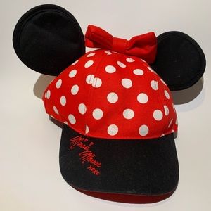 DISNEYLAND Minnie Mouse snap cap with ears YOUTH